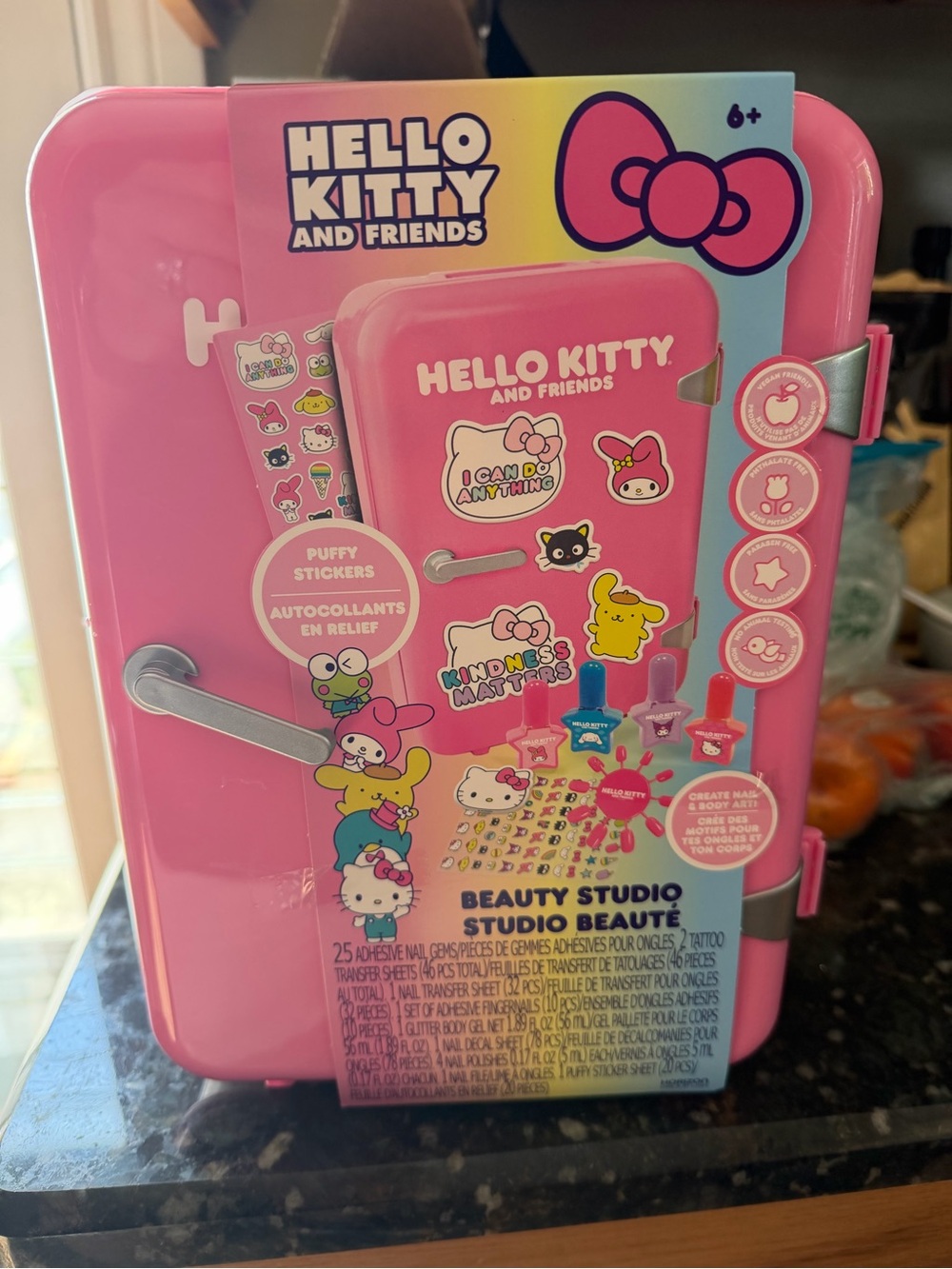 Hello Kitty Pink Beauty Studio Case with Stickers & Nail Accessories